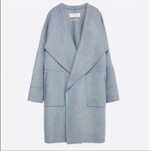 Zara Blue Waterfall Coat